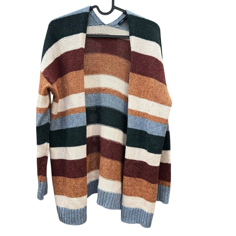 American Eagle Women’s XS/S Multicolor Striped Knit Cardigan Open Front Cottage